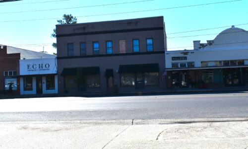 100 Block of East Pine St. Corner of South 5th St. and Pine St. looking south